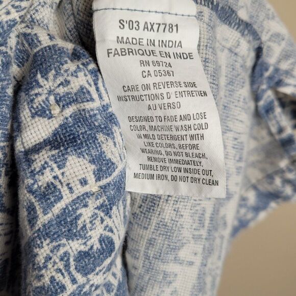 Columbia Size 4XB Hawaiian Beach Palms Cotton Button Up Shirt Short Sleeve Blue - Picture 13 of 14